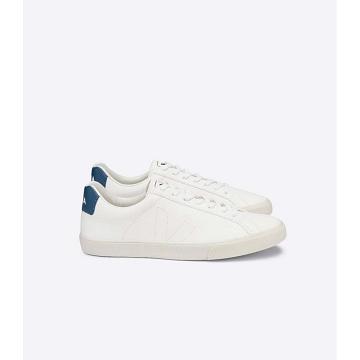 White/Blue Women's Veja ESPLAR CHROMEFREE Sneakers | AU 617ZUT